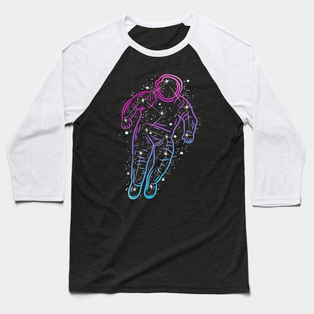 astronaut constellation Baseball T-Shirt by absolemstudio